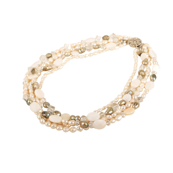 Multi Strand Pearl | White