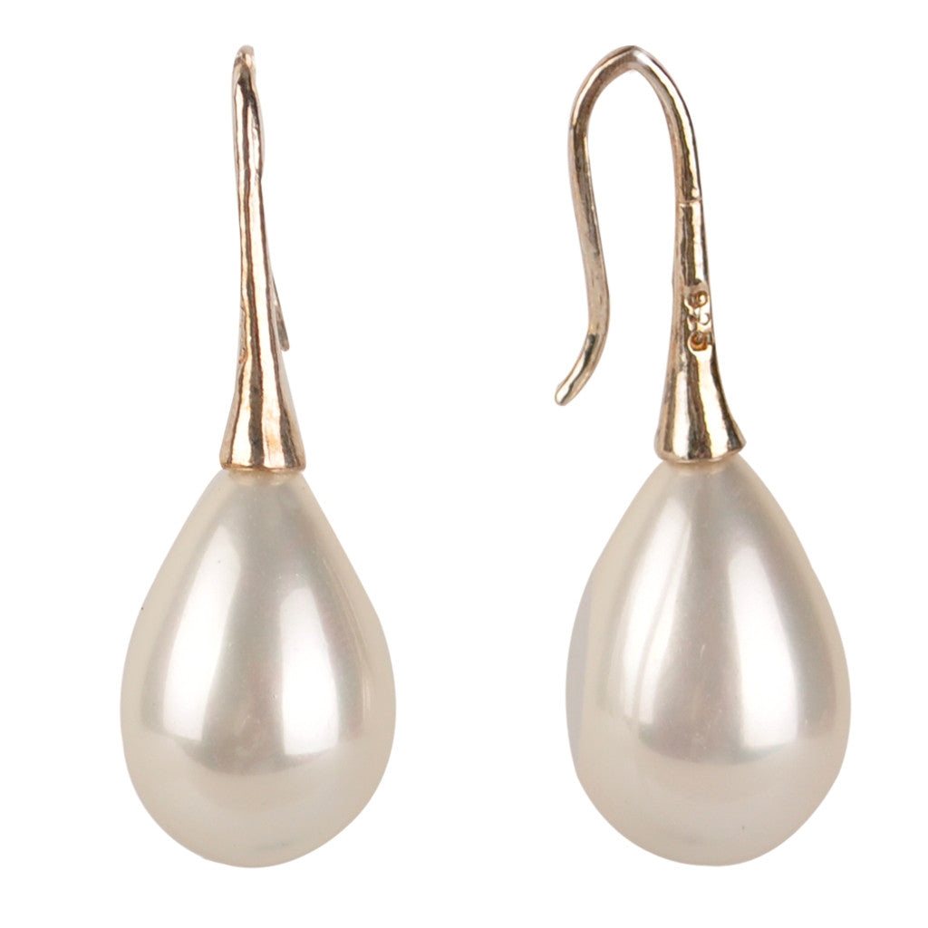 Shell Pearl Earrings | White