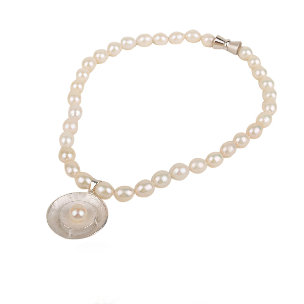 Pearl String with S/S Pendant